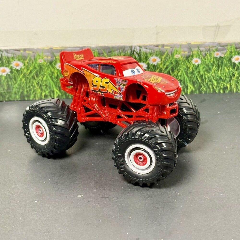 Disney Pixar Cars Custom Monster Truck White Wall Tires Lightning McQueen
